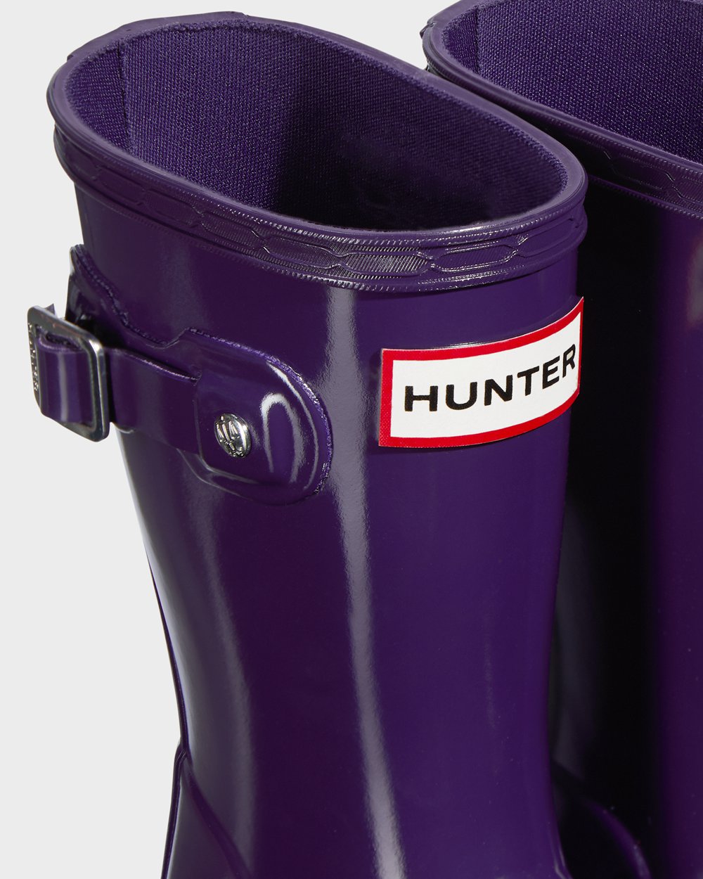 Kids Rain Boots - Hunter Original Little Gloss (01ETBCRZL) - Blue Purple